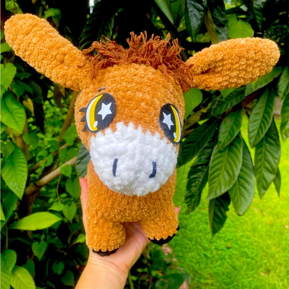 Crochet Donkey  amigurumi | Plush Animal , Dunkey  | Self made